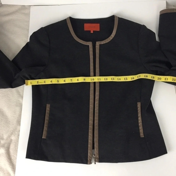 2/$25Neutral Collarless Business casual blazer overcoat suit jacket formal sz 8 - Picture 7 of 16